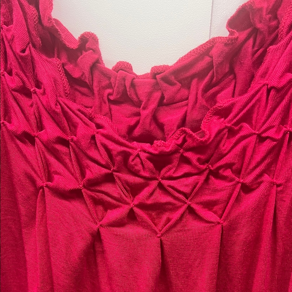 Maurices Plus Size 3X Ruched Hot Pink Tank Top